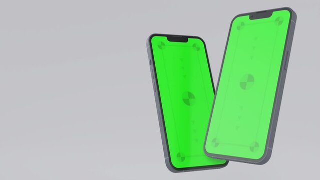 3D render of two smartphone with a white background.