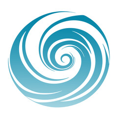 Naklejka premium Abstract geometric background in the form of a blue spiral with a gradient. Vector illustration