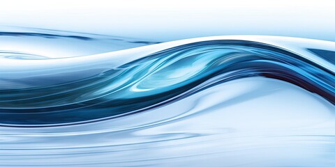 Fototapeta premium Fluid motion. Abstract artistic background. Elegant metallic waves. Modern blue water design. Liquid light. Shiny pattern