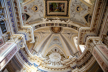 Inside S.S. Salvatore church, Noto, Sicily (Italy).