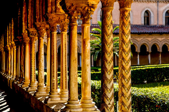 Santa Maria Nuova cathedral cloister, Monreale, Sicily, Italy.