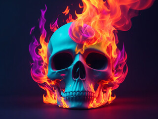skull with flames