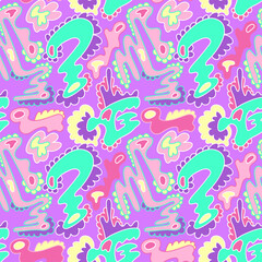 Unique vector abstract seamless artwork with creative colorful patterns