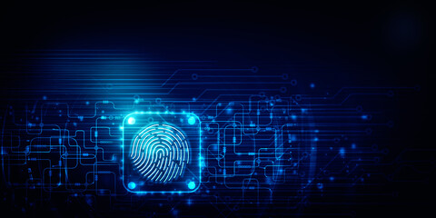 Fingerprint Scanning Technology Concept 2d Illustration
