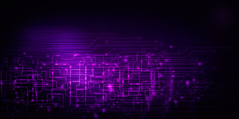 2d illustration Abstract futuristic electronic circuit technology background
