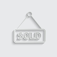 sold icon vector eastate house sign