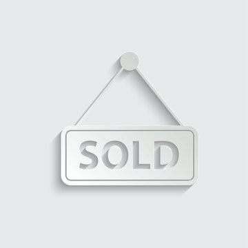 sold icon vector eastate house sign