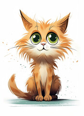 cute ginger kitten with big green eyes - 643576969