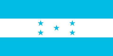 Honduras flag in official colors and proportion correctly - obrazy, fototapety, plakaty