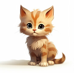 cute ginger kitten with big eyes