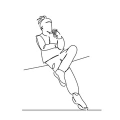 girl drinking coffee and relaxing