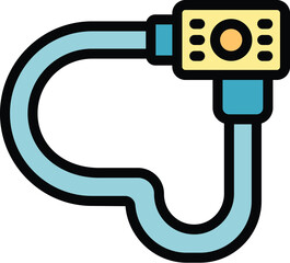 Bike locker icon outline vector. Lock bicycle. Sport safety color flat