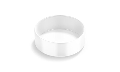 Blank white ceramic dog bowl mockup, top view