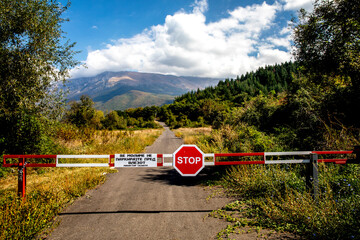 Gate near the Macedonia-Albania border in Sveti Naum, Macedonia.