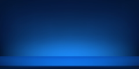 Empty classic blue studio room background. Space for selling products on the website. Vector illustration.