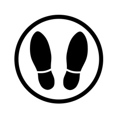 vector icon of footprints on circle