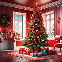 Beautiful Christmas tree for background and pattern or any poster design