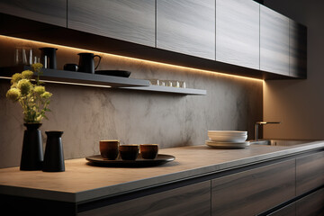 Kitchen furniture minimalism design indoors interior