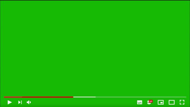 video player interface template Animation green screen. Social media 4k video
