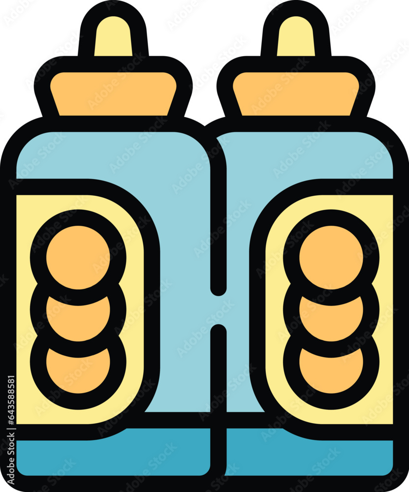 Wall mural painter bottles icon outline vector. art studio. brush craft color flat