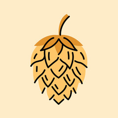 Hop black line icon.