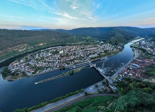 Another view of the Nechar Meander in Hirschhorn (Hessen, Germany)