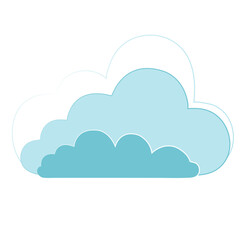 Cloud on a white background. Vector illustration