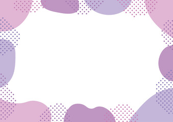 シェイプ　フレーム  抽象的　ドット　紫