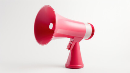 Red megaphone on white background space for text.