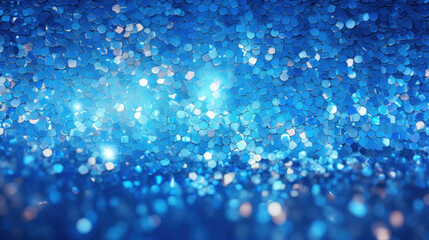 Blue glitter in abstract background