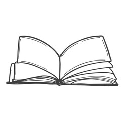 open book outline vector symbol icon design. Beautiful illustration isolated on white background
