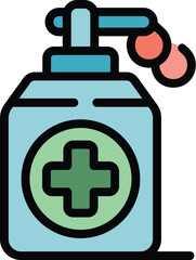 Medical dispenser icon outline vector. Emergency room. Patient clinic color flat