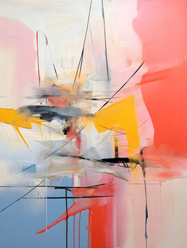 Abstract art painting, colorful expressionism,