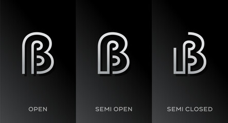 Set of German eszett letter ß logo icon design template elements