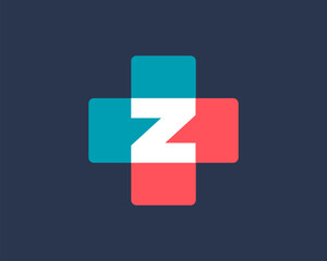 Letter Z cross plus medical logo icon design template elements