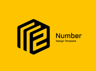 Number 2 logo icon design template elements