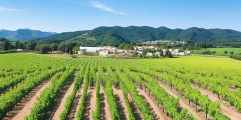 Fototapeta na wymiar Scienic grape production field