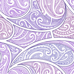 Colorful seamless Polynesian style ornament. Good for fabric designs