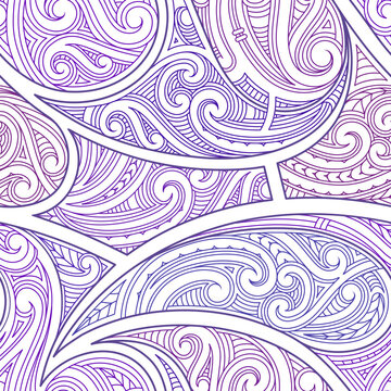 Colorful seamless Polynesian style ornament. Good for fabric designs