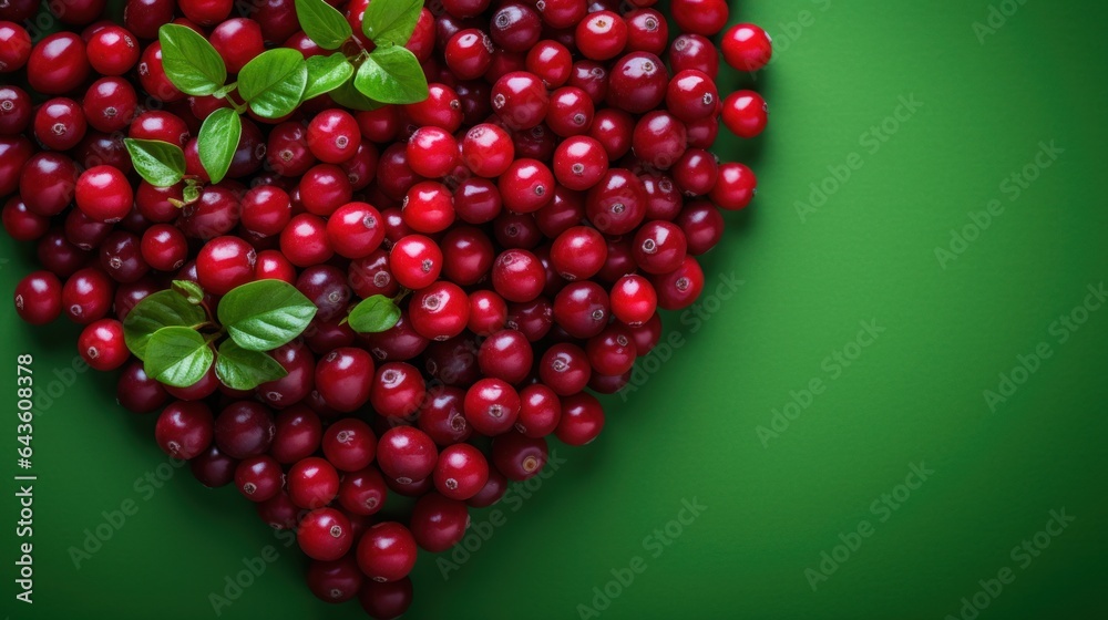 Aufkleber cranberries in the shape of a heart.