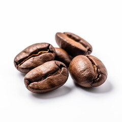 A Single Coffee Bean Set Against a White Isolated Background