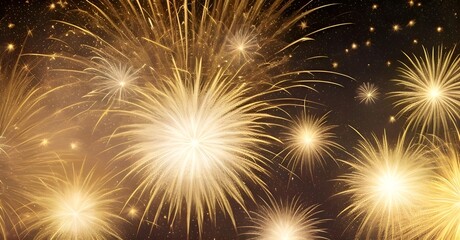 Happy New Year Golden Fireworks Background