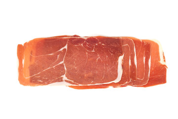 closeup on a piece of spanish serrano ham - 643614722