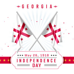 Fototapeta na wymiar Independence Day of Georgia with Flag