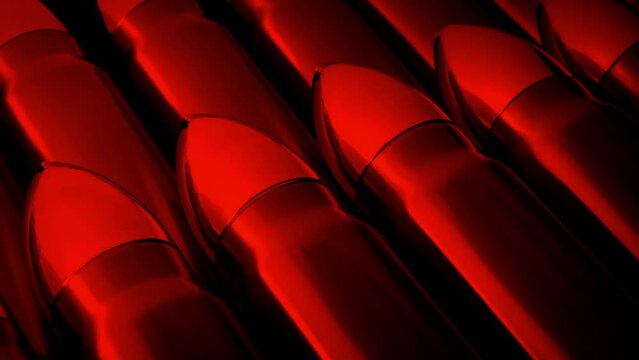 Bullets Lined Up In Red Light