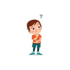 kids thinking idea vector illustration