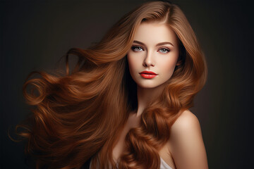 Fototapeta premium Pictures of beautiful models fashion hairstyles on background