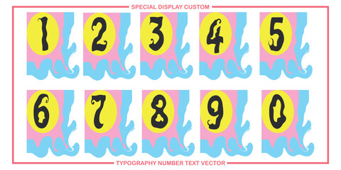  assorted digital custom vector numbers. minimum. Color gradation. Dark. Banner Network. 3d effect. Design. futuristic. Paper cut or effect. Luxury. Premium. (90)