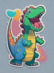 Obraz premium green dragon with a gift