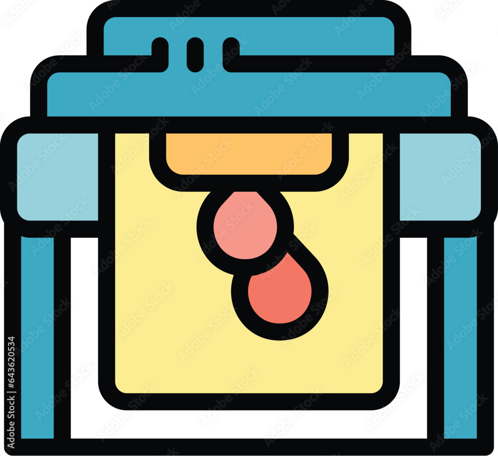 Poster printer plotter icon outline vector. print machine. format copy color flat